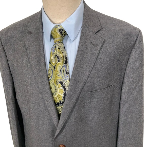 Lauren Ralph Lauren Blazer Mens 48R Gray Flannel Black Label Slim Fit Neutral